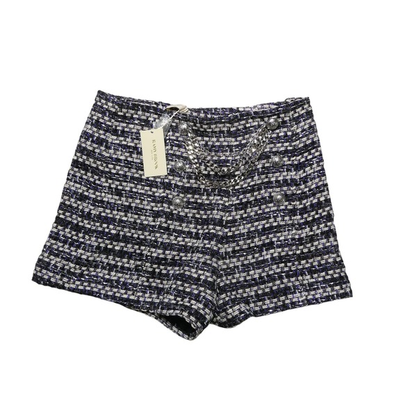 Ramy Brook Other - Ramy Brook Shorts Womens 14 Black Tweed Sailor Emerson Short Chain Detail